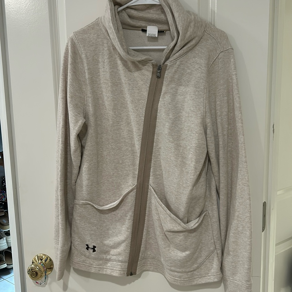 Under Armor athletic jackets 
Oatmeal color